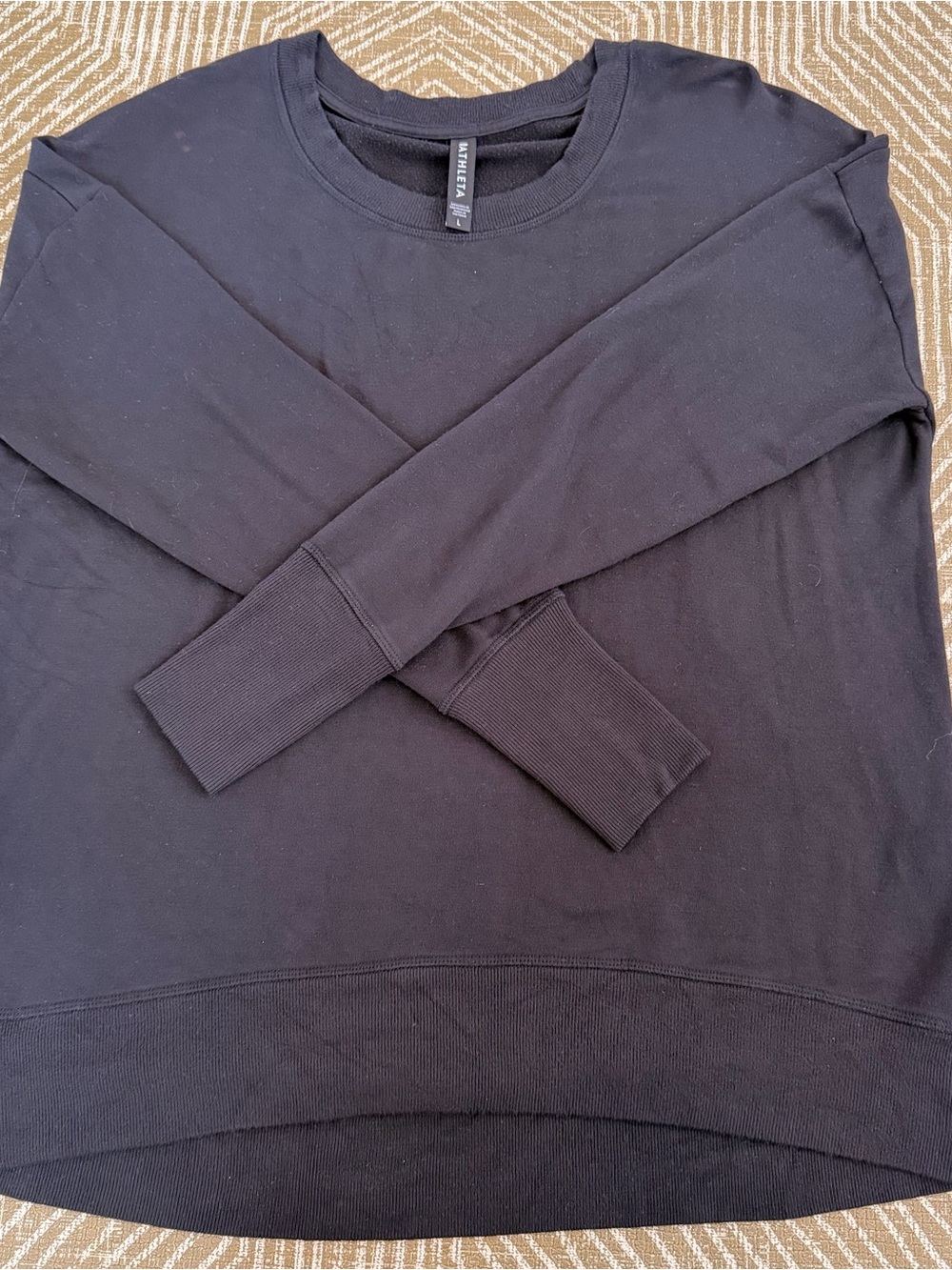 Athleta Black Crewneck Sweatshirt Pullover Size Large Soft Stretch